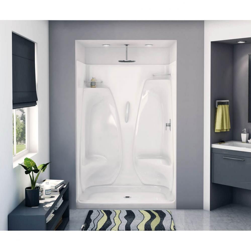 ACSH/RS/LS/NS-48 48 in. x 33.25 in. x 75 in. 1-piece Shower with Left Seat, Center Drain in White