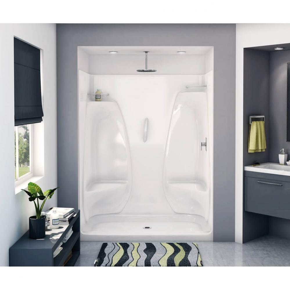 ACSH/RS/LS/NS-60 60 in. x 33.25 in. x 75 in. 1-piece Shower with Two Seats, Center Drain in White