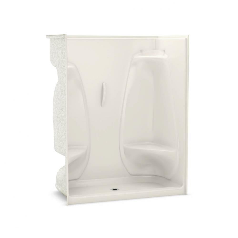 ACSH/RS/LS/NS-60 60 in. x 33.25 in. x 75 in. 1-piece Shower with Left Seat, Center Drain in Biscui