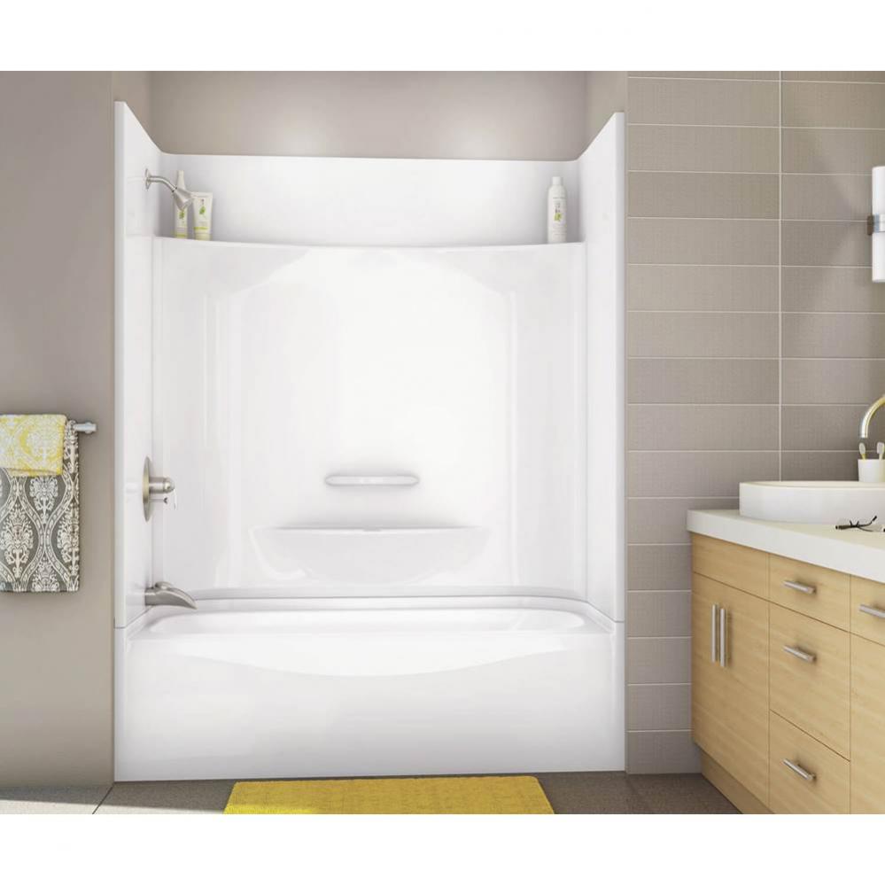 KDTS 59.875 in. x 30.125 in. x 77.5 in. 4-piece Tub Shower with Whirlpool Left Drain in White