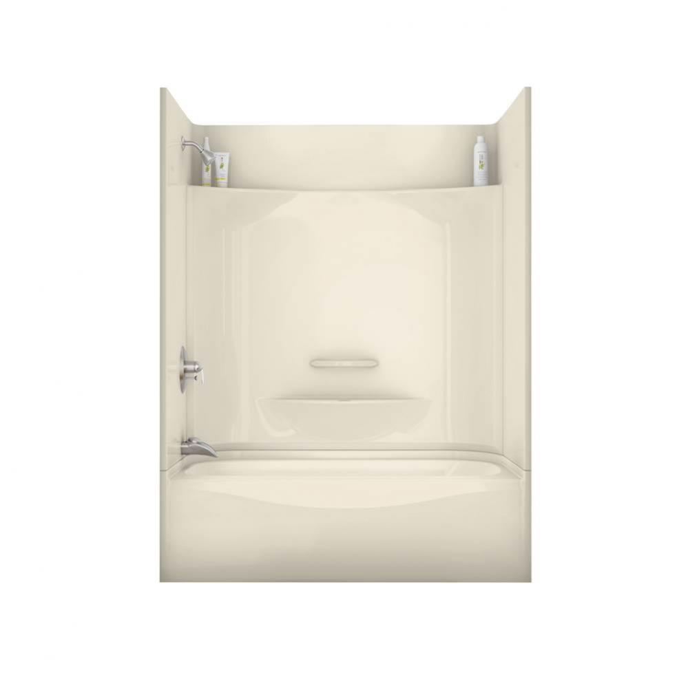 KDTS 59.875 in. x 30.125 in. x 77.5 in. 4-piece Tub Shower with Whirlpool Left Drain in Bone