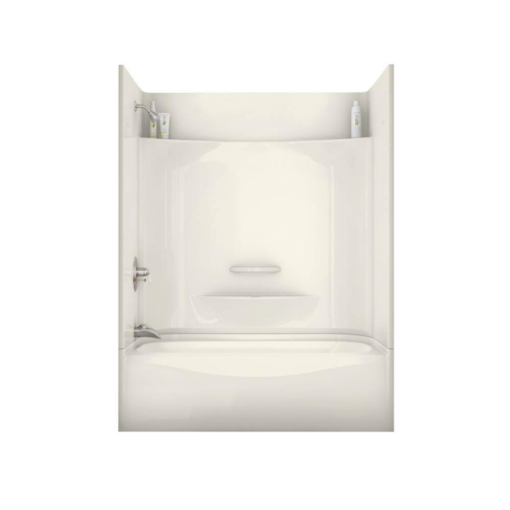 KDTS 59.875 in. x 30.125 in. x 77.5 in. 4-piece Tub Shower with Left Drain in Biscuit