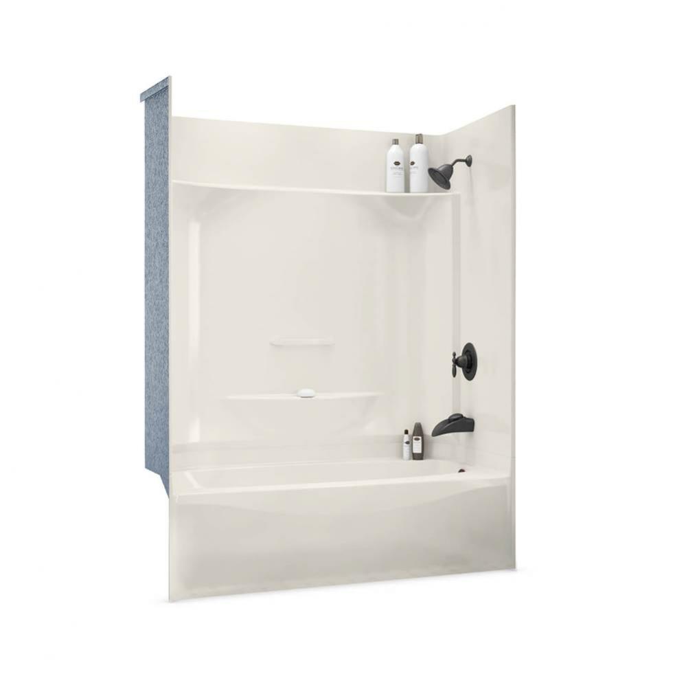 KDTS 59.875 in. x 32 in. x 79.25 in. 4-piece Tub Shower with Left Drain in Biscuit