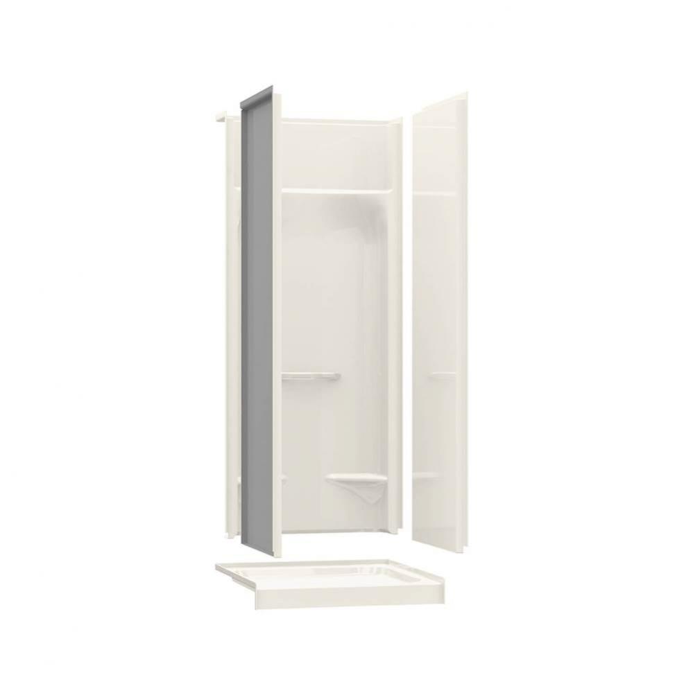 KDS 31.875 in. x 32 in. x 76 in. 4-piece Shower with No Seat, Center Drain in Biscuit