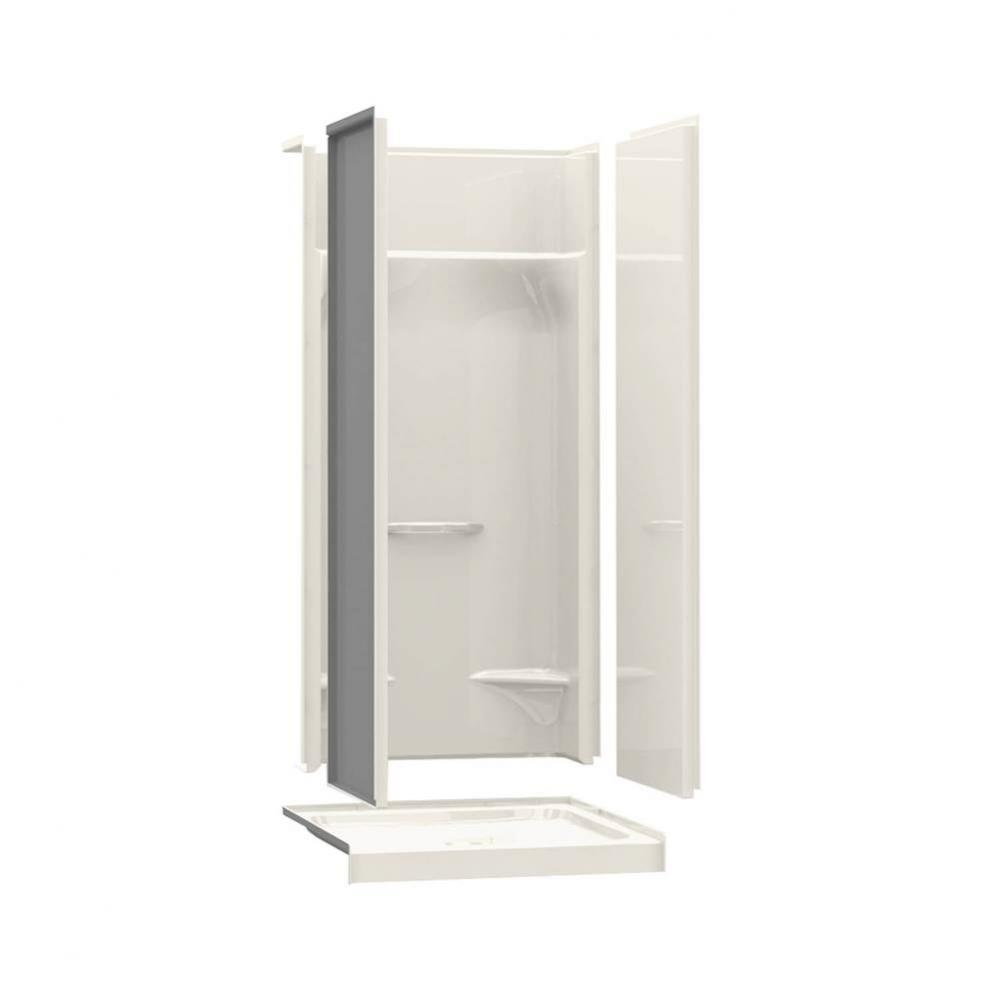 KDS AFR 35.875 in. x 36 in. x 79.5 in. 4-piece Shower with No Seat, Center Drain in Biscuit