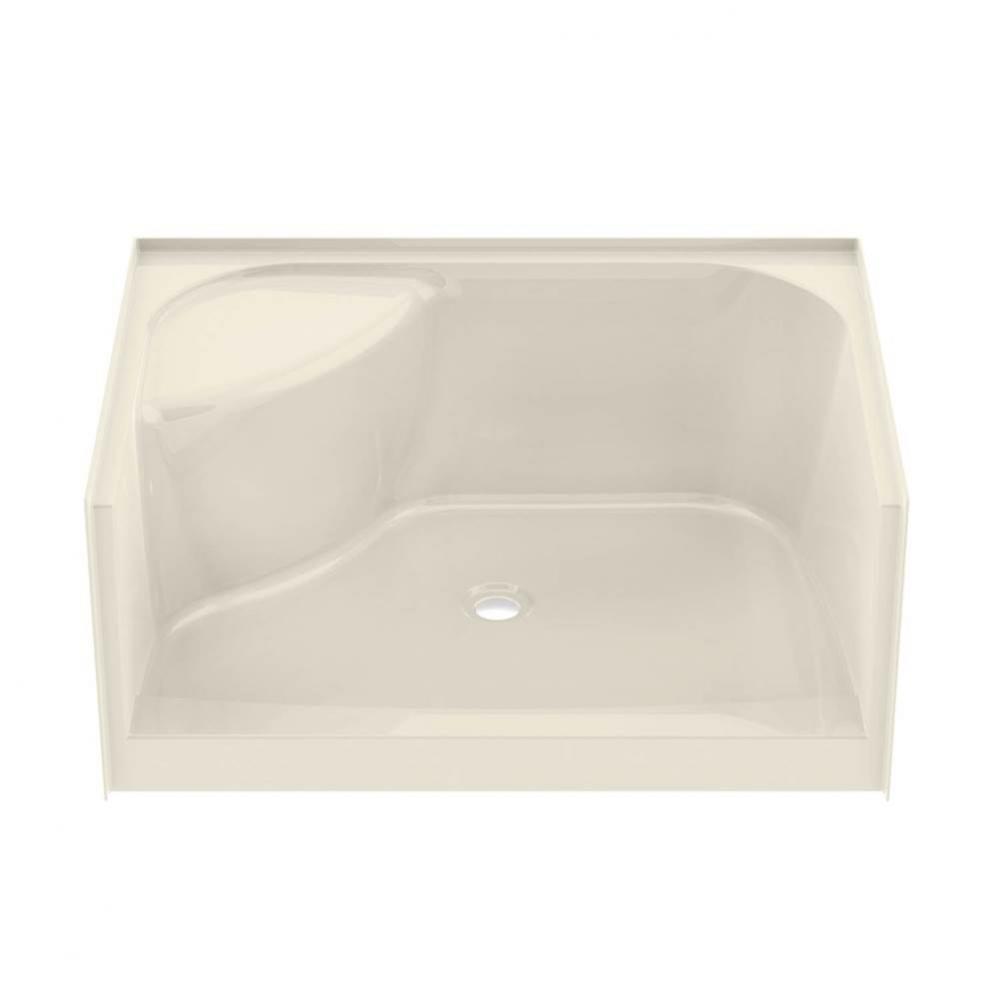 SPS 47.875 in. x 33.625 in. x 20.125 in. Rectangular Alcove Shower Base with Center Drain in Bone