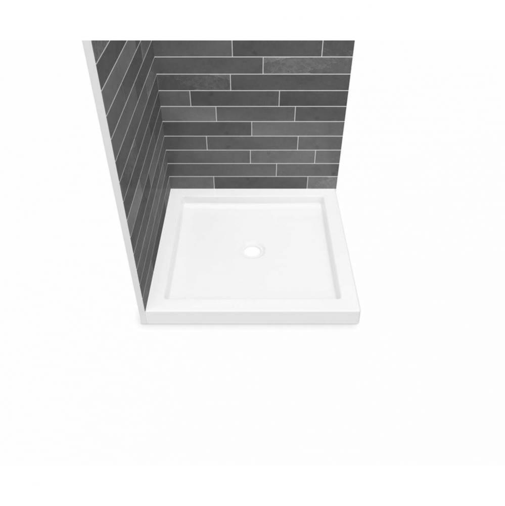 B3 Base 3636 Round Drain Stabili-T, Alcove Biscuit