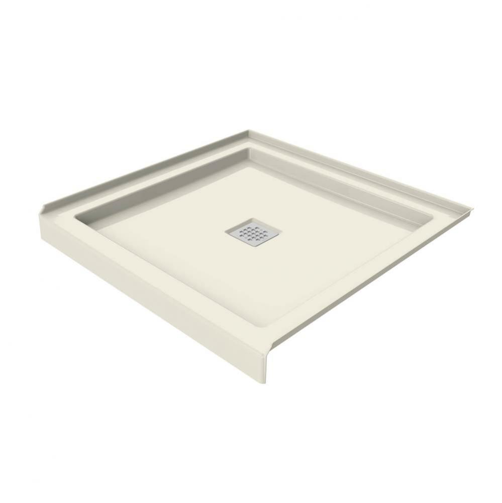 B3 Base 3636 Square Drain Alcove Installation Biscuit