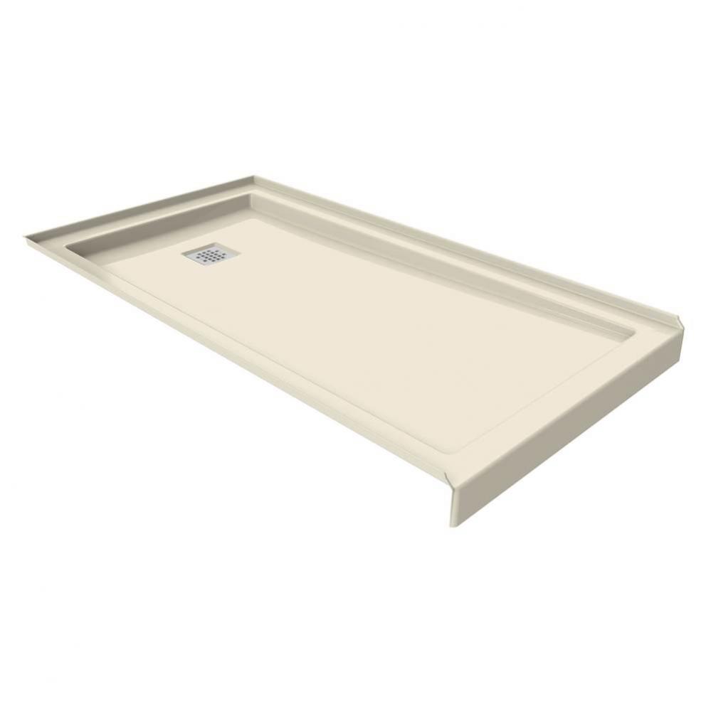 B3 Base 6032 Square Drain Alcove-Deep Installation Bone / Natural