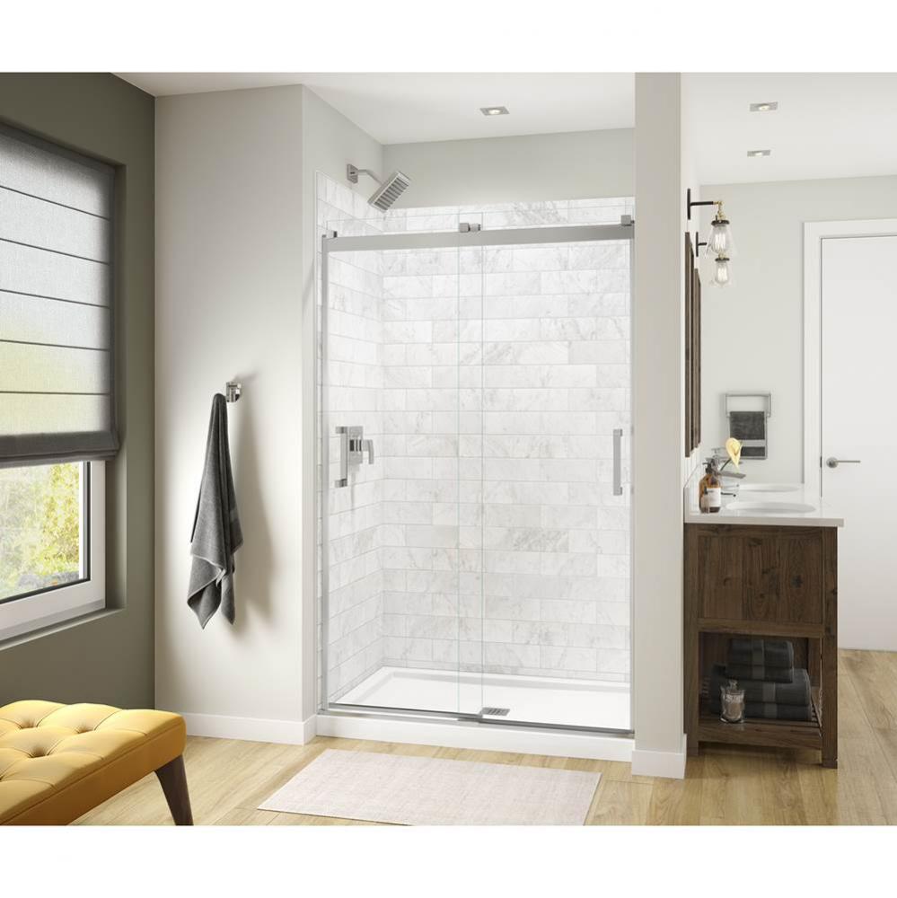 Revelation Square 44-47 x 70 1/2-73 in. 6 mm Sliding Shower Door for Alcove Installation with Clea