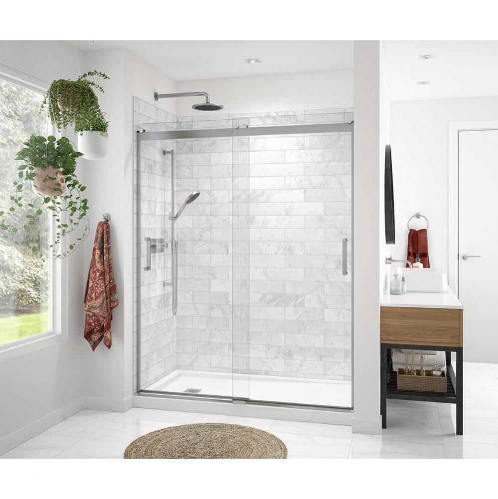 Revelation Round 56-59 x 70 1/2-73 in. 6 mm Sliding Shower Door for Alcove Installation with Clear