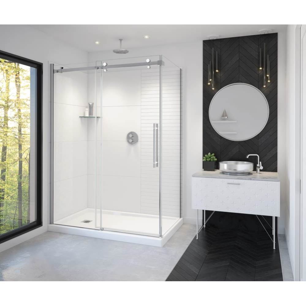 Vela 56.5-59 x 78.75 in. 8mm Sliding Shower Door for Alcove Installation with Clear glass in Chrom