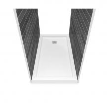 Maax 420006-506-001-106 - B3Square 6036 Acrylic Tunnel Shower Base in White with Back End Drain