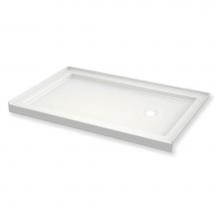 Maax 410006-501-001-002 - B3Round 6036 Acrylic Alcove Shower Base in White with Right-Hand Drain