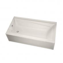 Maax 105520-000-007-103 - Exhibit 6032 IFS Acrylic Alcove Right-Hand Drain Bathtub in Biscuit
