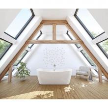 Maax 106388-000-001-000 - Villi 65 x 32 Acrylic Freestanding Center Drain Bathtub in White with White Skirt