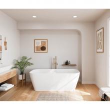 Maax 107173-000-240-000 - Renata 67 x 32 Acrylic Freestanding Center Drain Bathtub in Matte White with Matte White Skirt