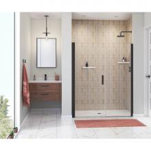 Maax 138276-900-340-100 - Manhattan 55-57 x 68 in. 6 mm Pivot Shower Door for Alcove Installation with Clear glass & Rou