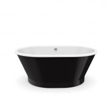 Maax 103903-000-002-102 - Brioso 6636 AcrylX Freestanding Center Drain Bathtub in White with Black Skirt