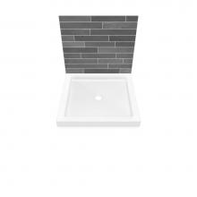 Maax 410000-505-001-000 - B3Round 3636 Acrylic Wall Mounted Shower Base in White with Center Drain