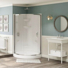 Maax 102996-000-001-105 - Freestyle 37 Round 37 x 37 Acrylic Corner Center Drain Two-Piece Shower in White