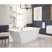 Maax 105742-000-001-100 - Optik 6636 F Acrylic Freestanding Center Drain Bathtub in White with White Skirt