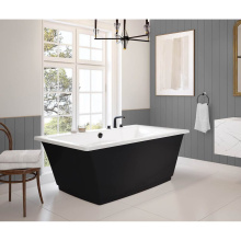 Maax 105742-000-001-113 - Optik 6636 F Acrylic Freestanding Center Drain Bathtub in White with Black Skirt