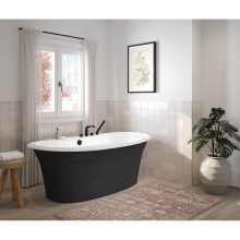 Maax 105744-000-015 - Ella Sleek 66 x 36 Acrylic Freestanding Center Drain Bathtub in White with Black Skirt