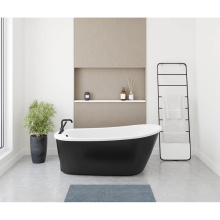 Maax 105797-000-002-125 - Sax 6032 AcrylX Freestanding End Drain Bathtub in White with Black Skirt