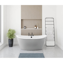 Maax 106192-000-002-125 - Delsia 6032 AcrylX Freestanding Center Drain Bathtub in White with Sterling Silver Skirt