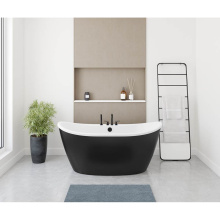 Maax 106192-000-002-124 - Delsia 6032 AcrylX Freestanding Center Drain Bathtub in White with Black Skirt