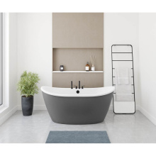 Maax 106192-000-002-126 - Delsia 6032 AcrylX Freestanding Center Drain Bathtub in White with Thundey Grey Skirt