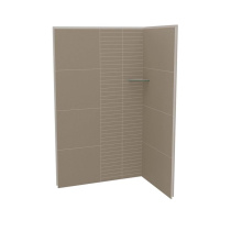 Maax 107461-306-512-000 - Utile 4832 Composite Direct-to-Stud Two-Piece Corner Shower Wall Kit in Erosion Taupe