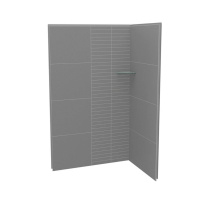 Maax 107461-306-514-000 - Utile 4832 Composite Direct-to-Stud Two-Piece Corner Shower Wall Kit in Erosion Pebble Grey