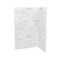 Maax 107461-307-508-000 - Utile 4832 Composite Direct-to-Stud Two-Piece Corner Shower Wall Kit in Marble Carrara