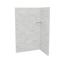 Maax 107462-312-504-000 - Utile 4836 Composite Direct-to-Stud Two-Piece Corner Shower Wall Kit in Organik Permafrost