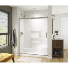 Maax 135691-900-084-000 - Revelation Square 56-59 x 70.5-73 in. 6 mm Bypass Shower Door for Alcove Installation with Clear g