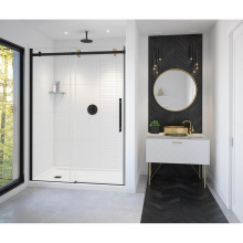Maax 138470-900-380-000 - Vela 56.5-59 x 78.75 in. 8mm Sliding Shower Door for Alcove Installation with Clear glass in Matte