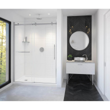 Maax 138475-900-084-000 - Vela 56.5-59 x 78.75 in. 8mm Sliding Shower Door with Towel Bar for Alcove Installation with Clear