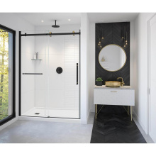 Maax 138475-900-380-000 - Vela 56.5-59 x 78.75 in. 8mm Sliding Shower Door with Towel Bar for Alcove Installation with Clear
