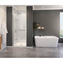 Maax 139584-810-084-000 - Capella 78 32.5-35.5 x 78 in. 8 mm Pivot Shower Door for Alcove Installation with GlassShield®