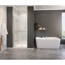 Maax 139584-810-305-000 - Capella 78 32.5-35.5 x 78 in. 8 mm Pivot Shower Door for Alcove Installation with GlassShield®