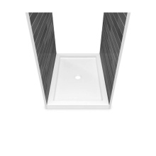 Maax 410003-506-001-000 - B3Round 4836 Acrylic Tunnel Shower Base in White with Center Drain