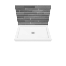 Maax 420001-505-001-100 - B3Square 4832 Acrylic Wall Mounted Shower Base in White with Center Drain