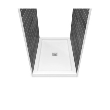 Maax 420001-506-001-100 - B3Square 4832 Acrylic Tunnel Shower Base in White with Center Drain