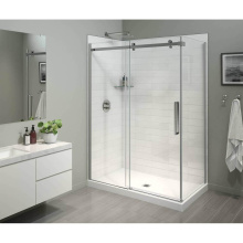 Maax 420032-502-001-000 - B3X 6036 Acrylic Corner Left Shower Base with Center Drain in White
