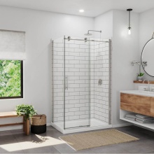 Maax 135928-900-305-000 - Ibiza Return Panel for 32 Inch Base with Clear glass in Brushed Nickel