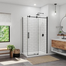 Maax 135928-900-340-000 - Ibiza Return Panel for 32 Inch Base with Clear glass in Matte Black