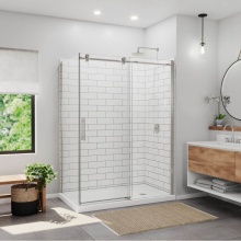 Maax 135929-900-305-000 - Ibiza Return Panel for 36 Inch Base with Clear glass in Brushed Nickel