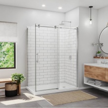 Maax 135929-900-084-000 - Ibiza Return Panel for 36 Inch Base with Clear glass in Chrome